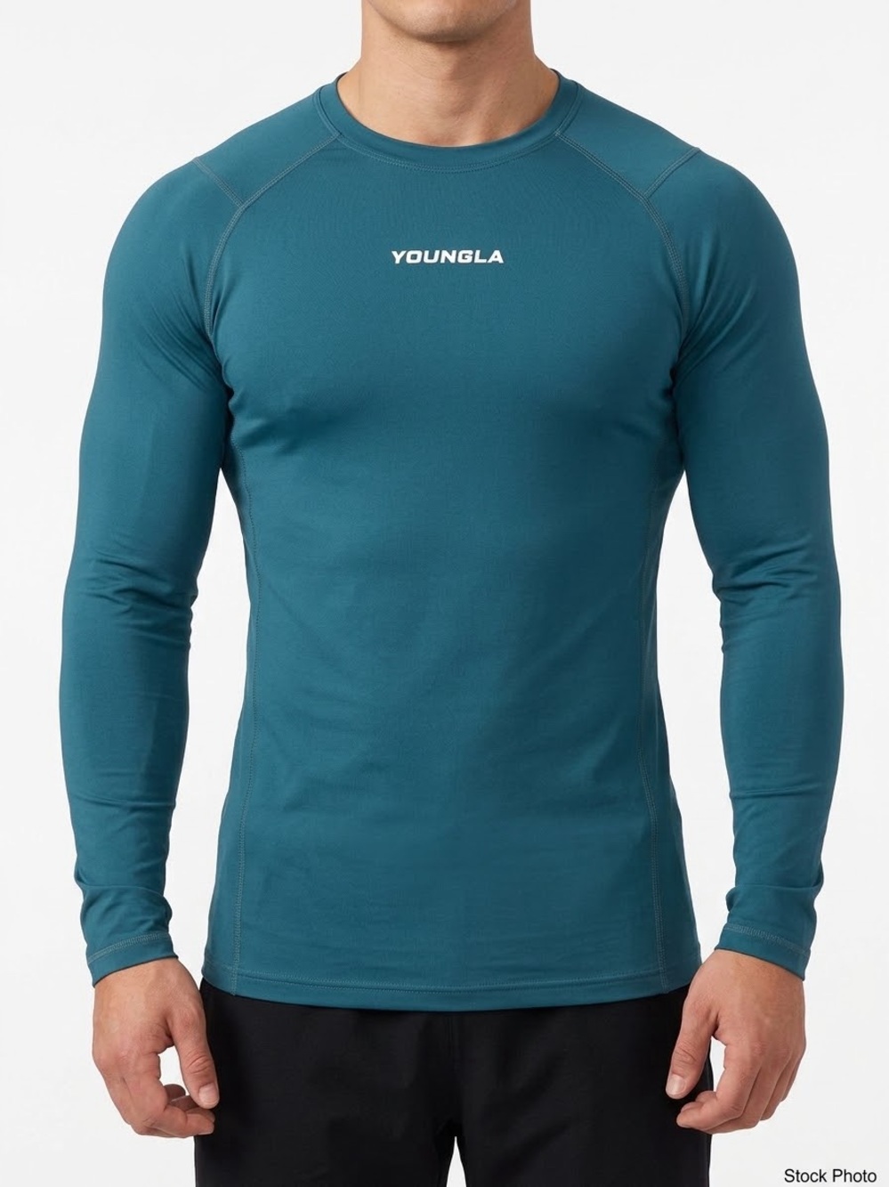 NWT YoungLA 830 FlexFit Compression Long Sleeve Shirt Teal Men’s XL